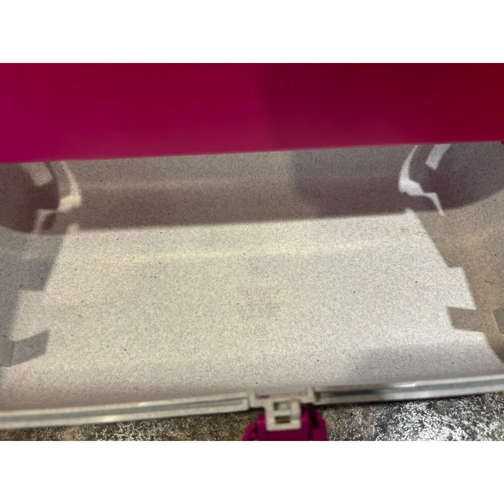 Vintage CABOODLES Case Large Grey Makeup Train Storage Box Mirror 2632 Speckled